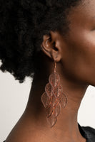 Limitlessly Leafy - Copper Leaf Earrings Paparrazi Accessories