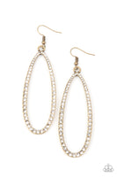 Dazzling Decorum - Brass Bling Earrings Paparazzi Accessories