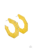 Fabulously Fiesta - Yellow Hoop Earrings Paparazzi Accessories