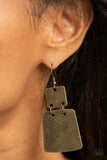 Tagging Along - Brass Earrings Paparrazi Accessories