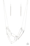 3-D Drama - Silver Necklace Paparazzi Accessories