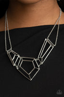 3-D Drama - Silver Necklace Paparazzi Accessories