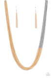 Metallic Merger - Gold Silver Necklace Paparazzi Accessories