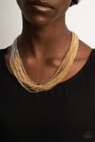 Metallic Merger - Gold Silver Necklace Paparazzi Accessories