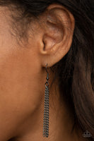 Metallic Merger - Black Silver Chain Necklace Paparrazi Accessories