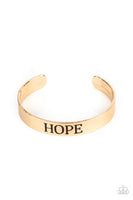 Hope Makes The World Go Round - Gold Bracelet Paparazzi Accessories