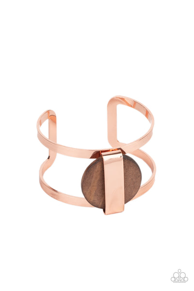 Organic Fusion Copper Wood Cuff Bracelet Paparazzi Accessories