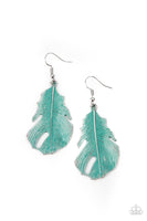Heads QUILL Roll - Blue Feather Earrings Paparrazi Accessories