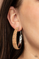 A CORK In The Road Silver Hoop Earrings Paparazzi Accessories