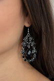 Garden Decorum - Black Bling Earrings Paparrazi Accessories