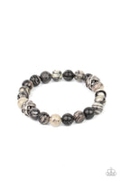 ZEN Commandments - Black Gray Lava Bracelet  Paparazzi Accessories