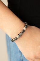 ZEN Commandments - Black Gray Lava Bracelet  Paparazzi Accessories