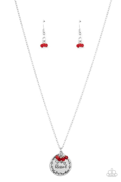 Simple Blessings - Red Necklace Paparazzi Accessories
