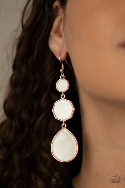 Progressively Posh - Rose Gold long earrings Paparrazi Accessories