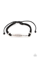 To Live, To Learn, To Love - Black Bracelet  Paparazzi Accessories
