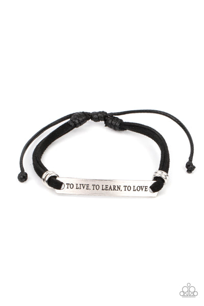 To Live, To Learn, To Love - Black Bracelet  Paparazzi Accessories