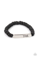 Full Faith - Black Bracelet Paparazzi Accessories