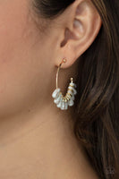 Poshly Primitive White Sone Gold Hoop Earrings Paparazzi Accessories