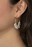 Poshly Primitive White Sone Gold Hoop Earrings Paparazzi Accessories