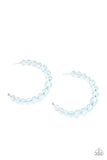 In The Clear - Blue Beaded Hoop Earrings Paparazzi Accessories