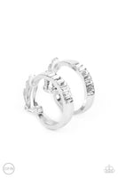 Ready, Steady, GLOW - White Clip-on Hoop Earrings Paparazzi