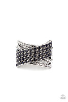 Classic Crossover - Blue Bling Ring Paparrazi Accessories