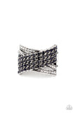 Classic Crossover - Blue Bling Ring Paparrazi Accessories