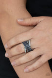 Classic Crossover - Blue Bling Ring Paparrazi Accessories