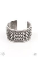 Bronco Bust - Silver Cuff Bracelet Paparrazi Accessories FF 4/2021