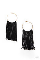 Flauntable Fringe Gold Hoop Earrings Paparazzi Accessories