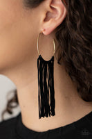 Flauntable Fringe Gold Hoop Earrings Paparazzi Accessories