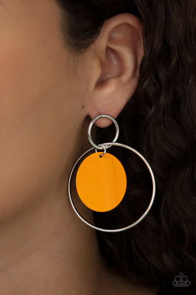 POP, Look, and Listen - Orange Paparrazi Accessories Earrings