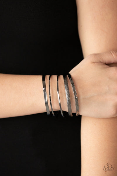 Stackable Style - Black Bangle Bracelets Paparazzi Accessories