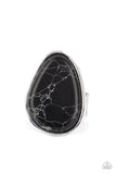 Marble Mecca - Black Stone Ring Paparazzi Accessories