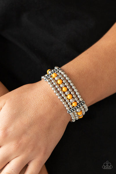 Gloss Over The Details - Orange Bracelet Paparrazi Accessories
