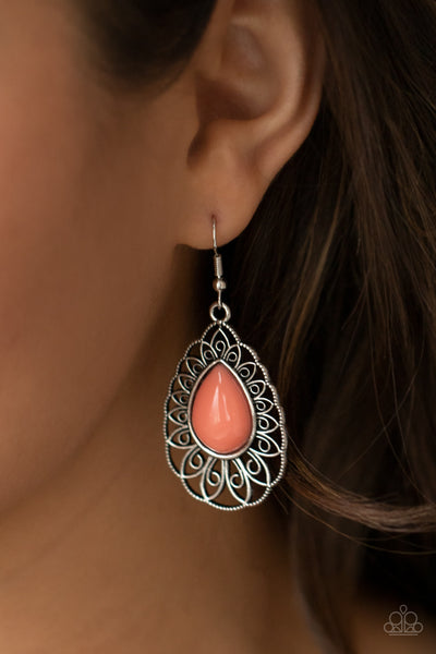 Dream STAYCATION - Orange Coral Earrings Paparazzi Accessories