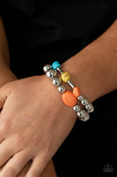Authentically Artisan - Multi Blue Orange Bracelet Paparazzi Accessories