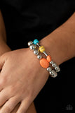 Authentically Artisan - Multi Blue Orange Bracelet Paparazzi Accessories