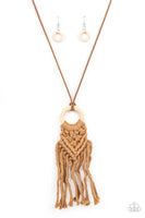 Crafty Couture - Brown Macrame Necklace Paparazzi Accessories