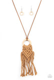 Crafty Couture - Brown Macrame Necklace Paparazzi Accessories
