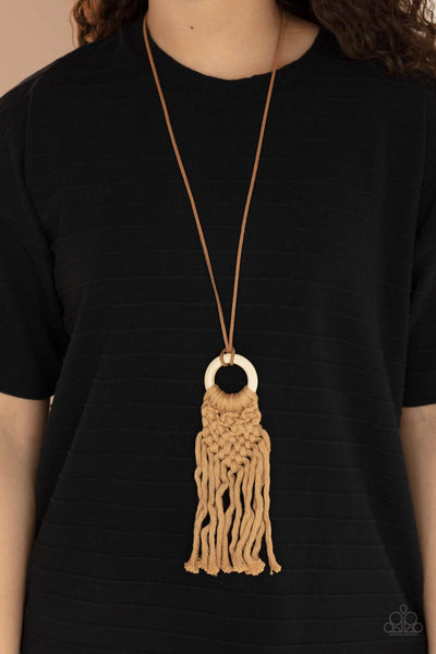 Crafty Couture - Brown Macrame Necklace Paparazzi Accessories