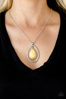 Here Today, PATAGONIA Tomorrow - Yellow Necklace Paparazzi Accessories