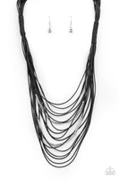 Nice CORD-ination - Black Necklace Paparazzi Accessories