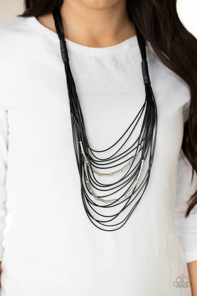 Nice CORD-ination - Black Necklace Paparazzi Accessories