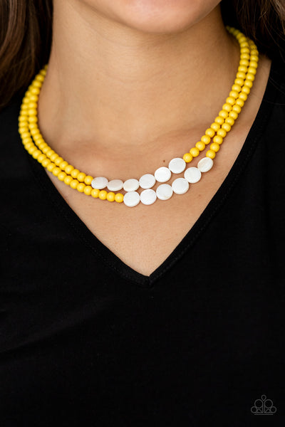 Extended STAYCATION - Yellow Necklace Paparazzi Accessories