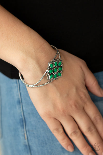 Happily Ever APPLIQUE - Green Cuff Bracelet Paparrazi Accessories