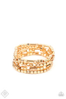Metro Materials - Gold Strech Bracelets FF 4/2021 Paparrazi Accessories