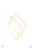 Material Girl Magic - Gold Square Hoops Earrings Paparrazi Accessories FF 4/2021