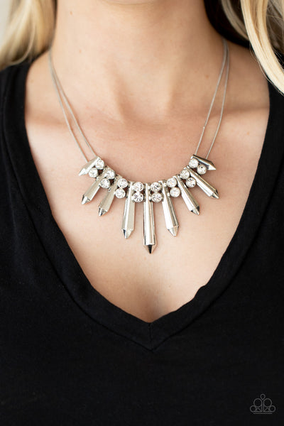 Dangerous Dazzle - White Bling Necklace Paparazzi Accessories
