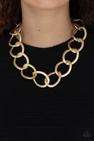 Industrial Intimidation - Gold chain link necklace Paparrazi Accessories